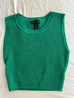 House of Harlow 1960 Emerald Green Ribbed Sleeveless Crop Top